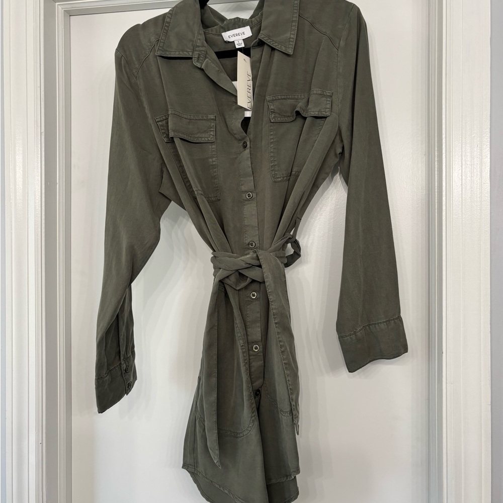 Evereve Sage Green Shirtdress - NWT!